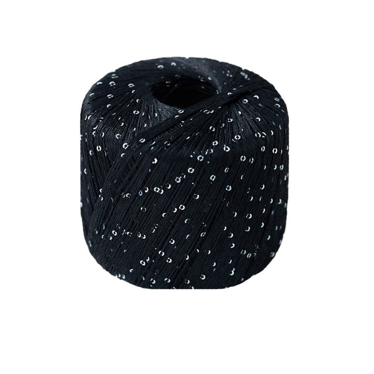 Paillettes - pallíettugarn - 8606 - svart - Nýtt í netverslun