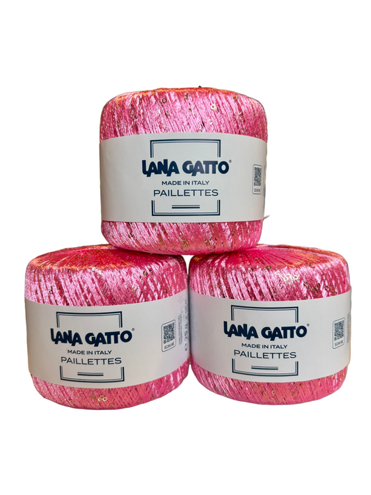 Paillettes - pallíettugarn - 30786 skærbleikur - Nýr litur